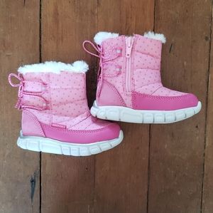 Pink washable toddler's winter boots
